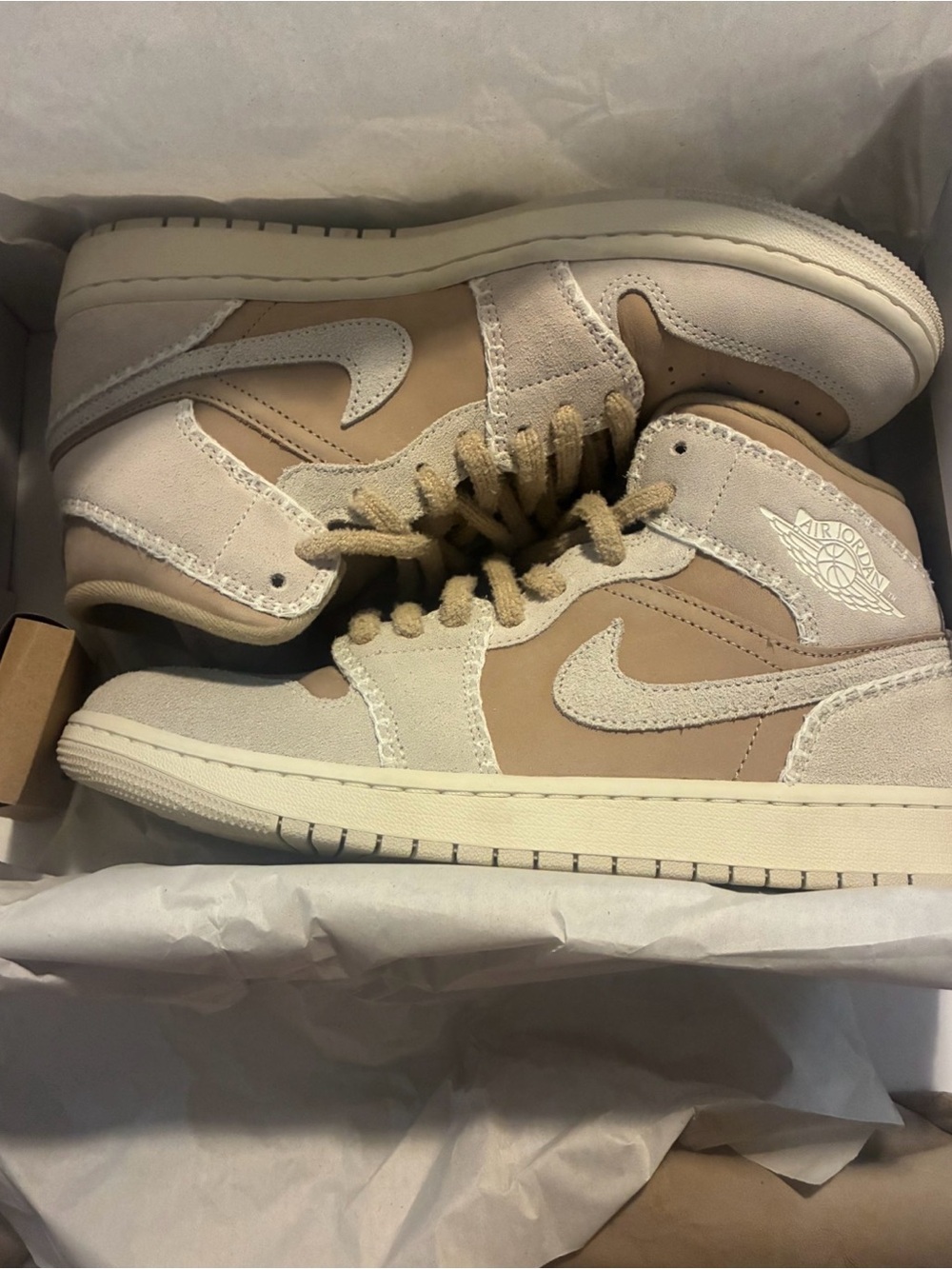 Jordan Women's Mid Sneakers - Beige & Cream